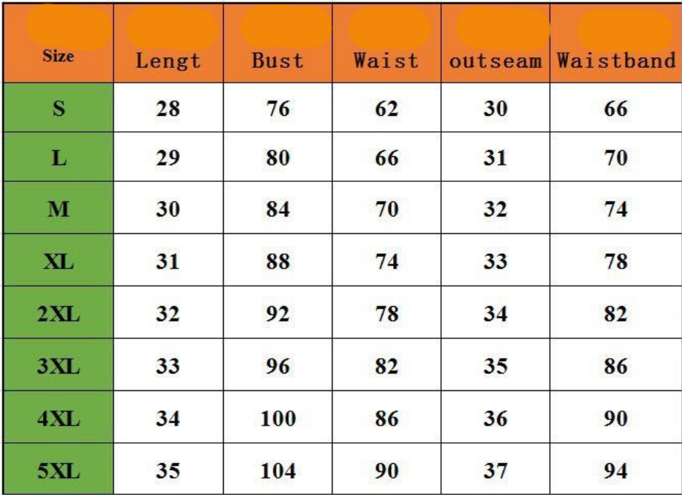 size chart