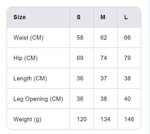 size chart