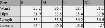 women size chart